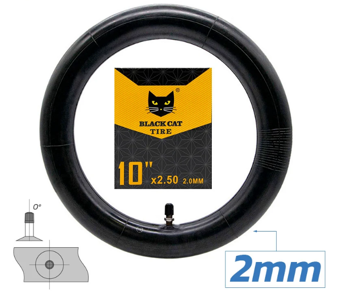 Belső 10x2,5 2,0 mm vastagságú Black Cat (egyenes szelep)